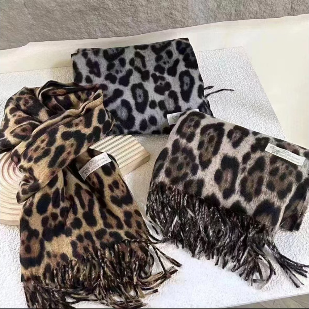 Woven Scarf Blanket - 190*70 CM Design Sciarpa Leopardo Inverno