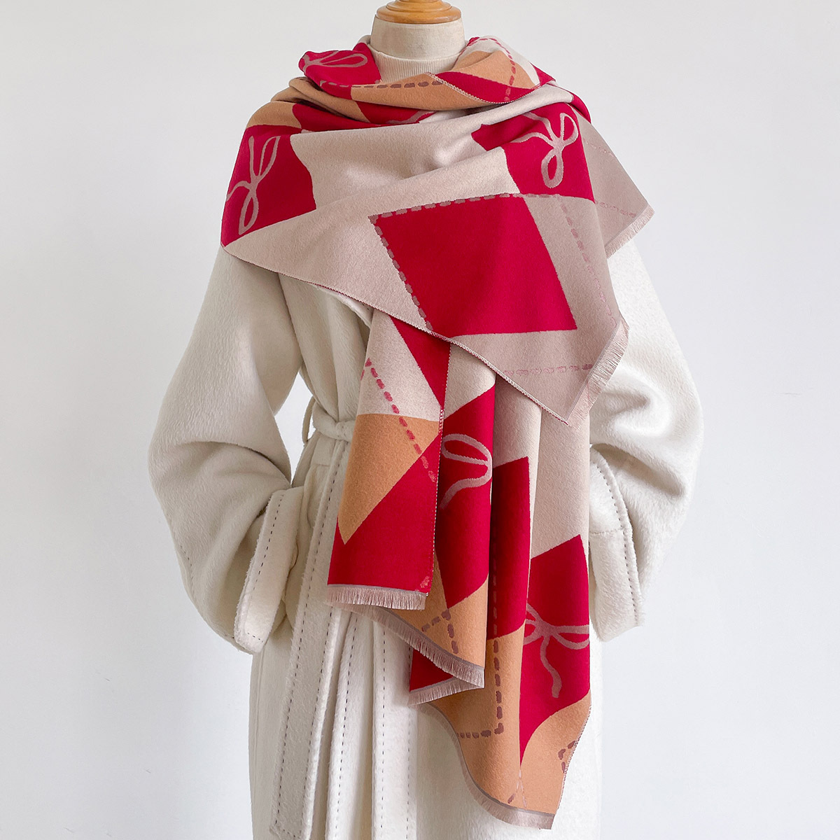 Pashmina Wrap Large - Sciarpa da donna in finta cashmere