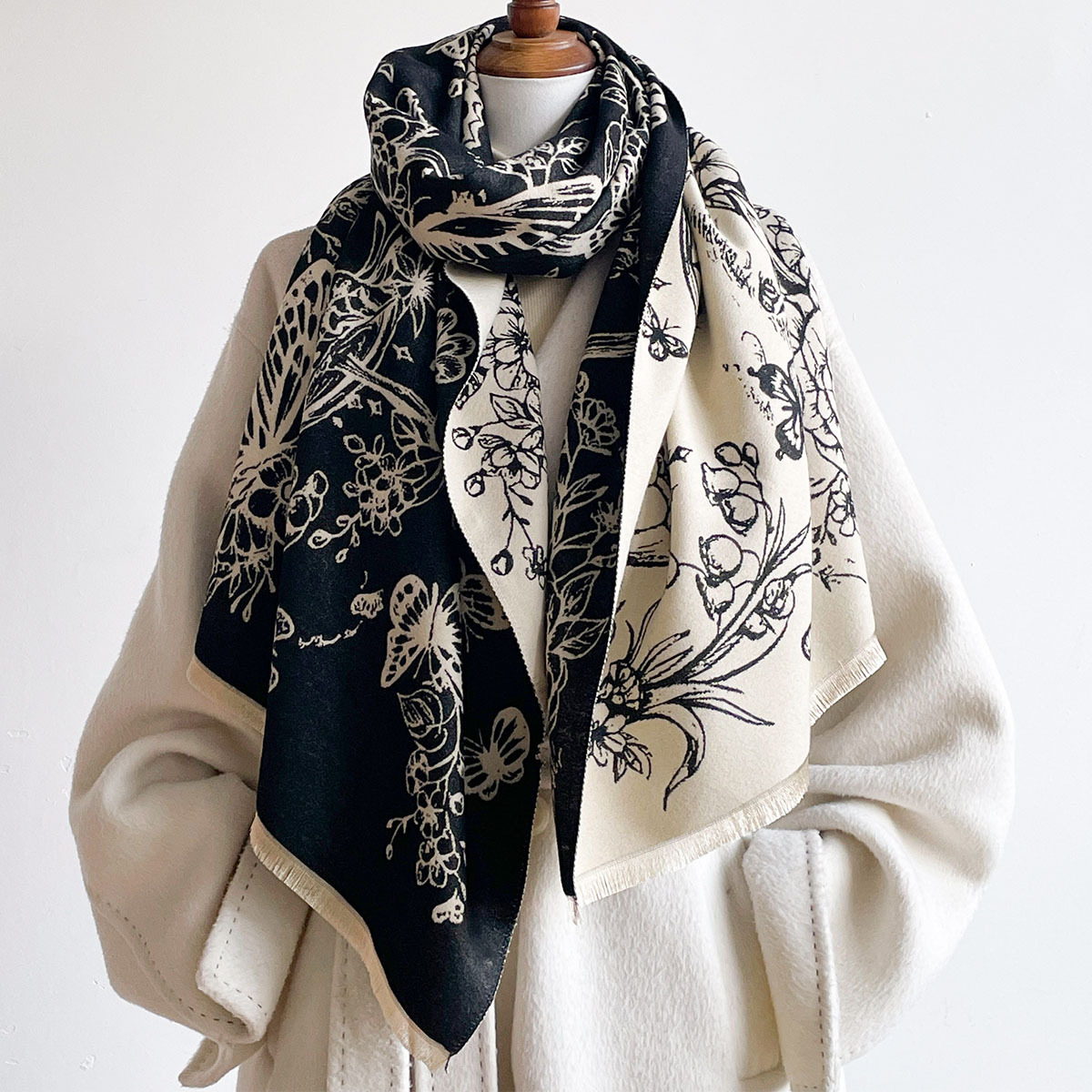 Pashmina Wrap Large - Sciarpa in finto cashmere per donna