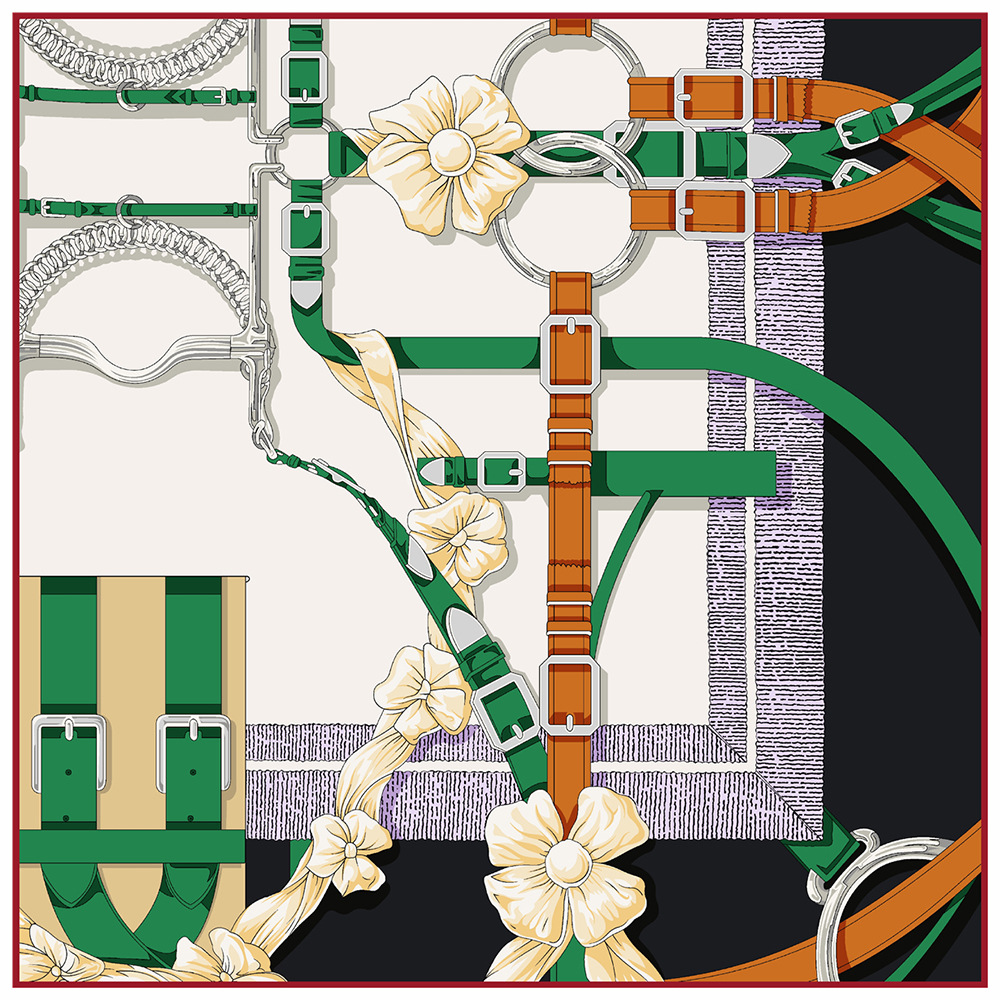 Scarf Silk Square - 90 centimetri Nuovo Design Cintura Twill