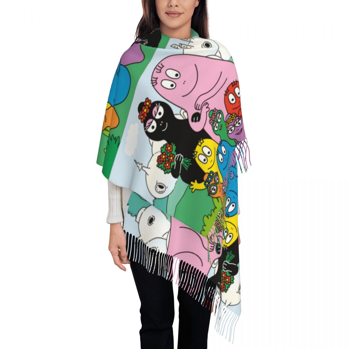 Pashmina Wrap Large - Les Barbapapa Famiglia Scialli Avvolge Donna