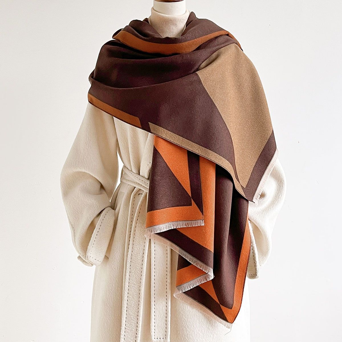 Pashmina Wrap Large - Sciarpa da donna in finta cashmere