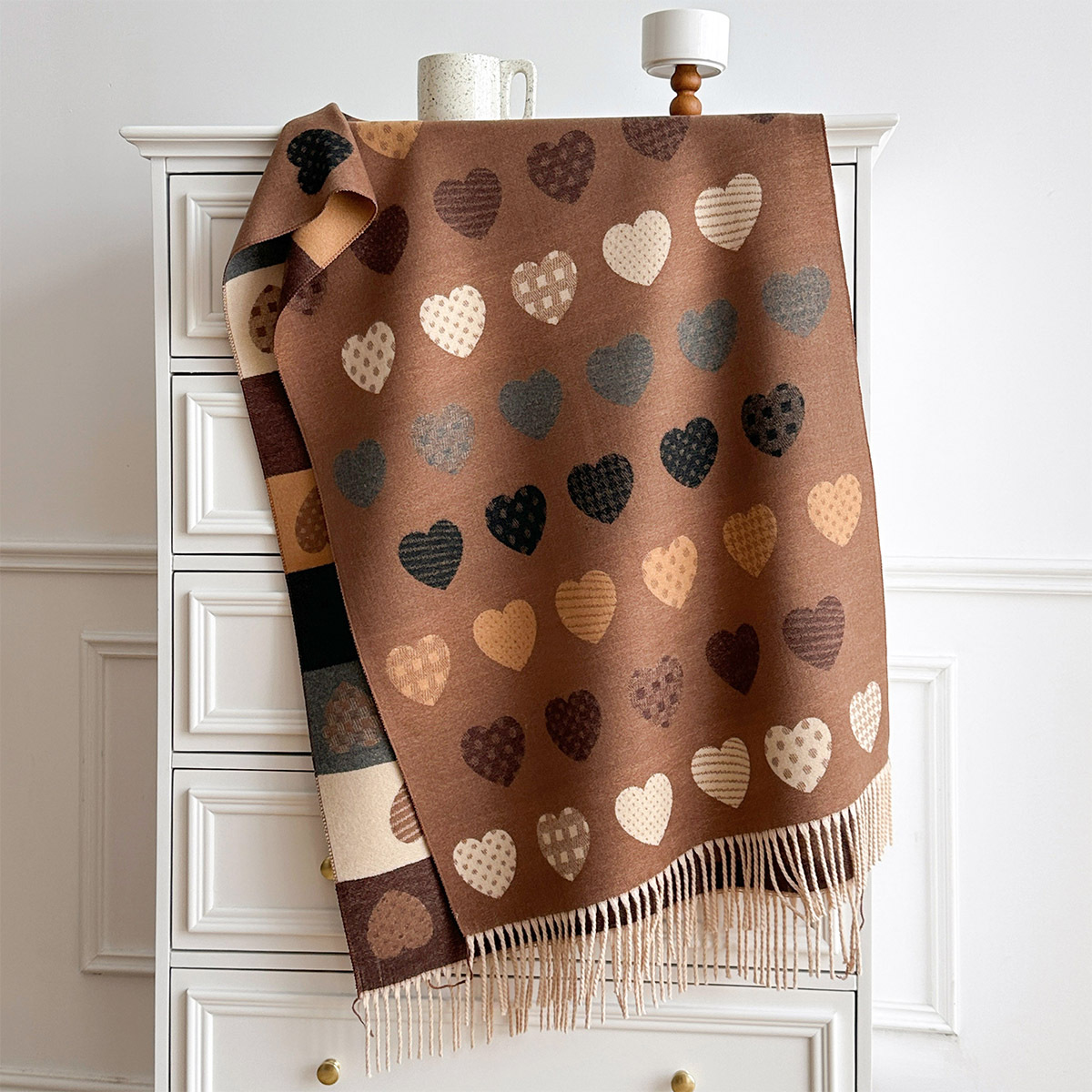 Pashmina Wrap Large - Sciarpa da donna in finta cashmere