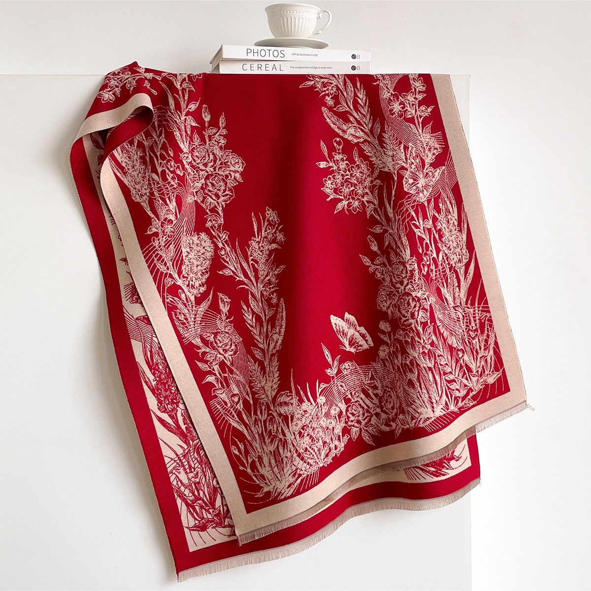 Pashmina Wrap Large - Sciarpa in finta cashmere da donna,