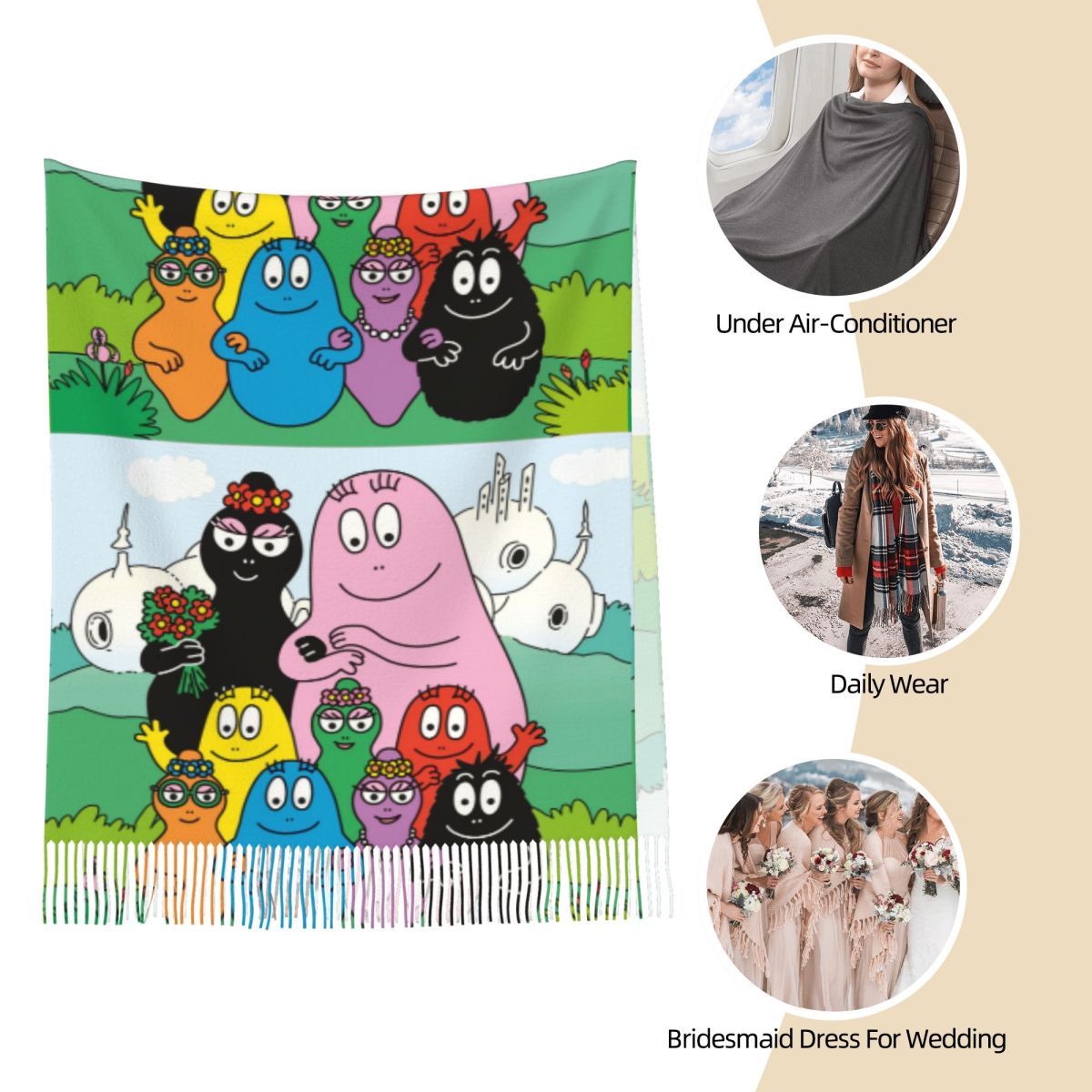 Les Barbapapa Famiglia Scialli - Pashmina Wrap Large recensione e prezzo
