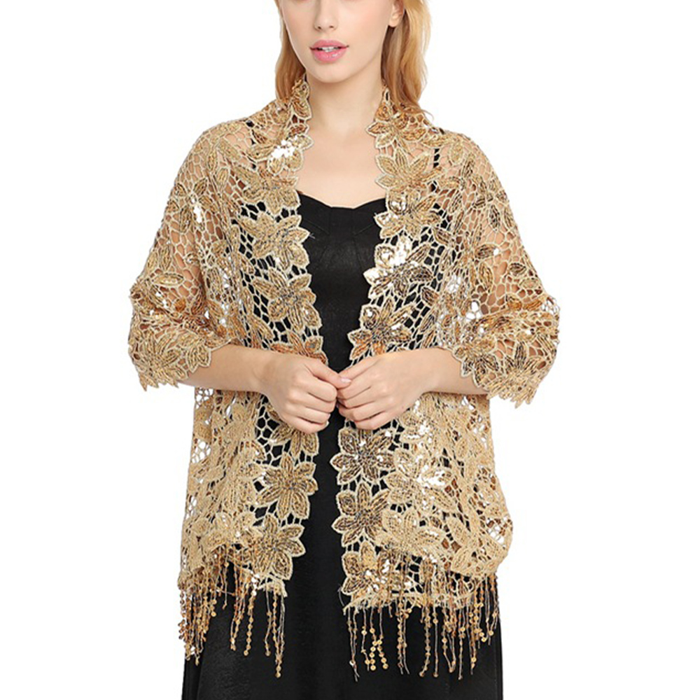 Scialle di pizzo con paillette - Stole Wedding Shawl recensione e prezzo