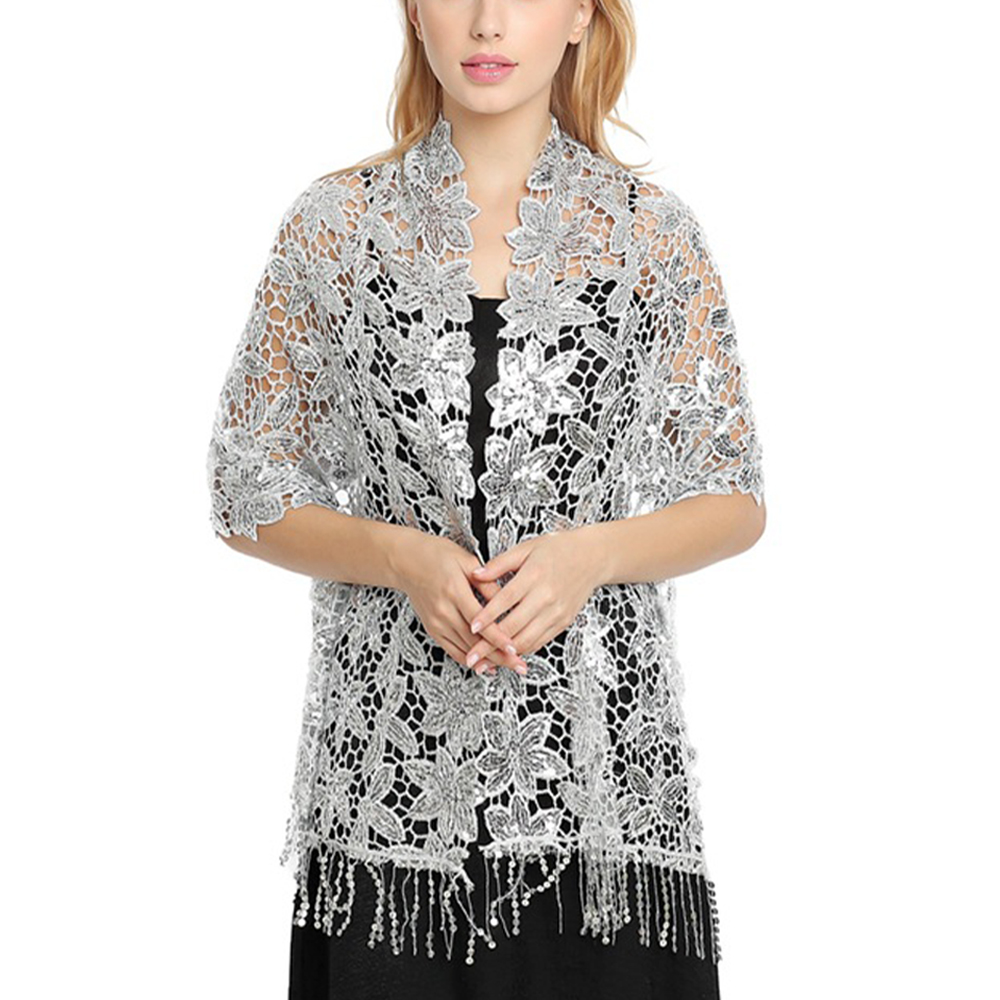 Scialle di pizzo con paillette - Stole Wedding Shawl recensione e prezzo